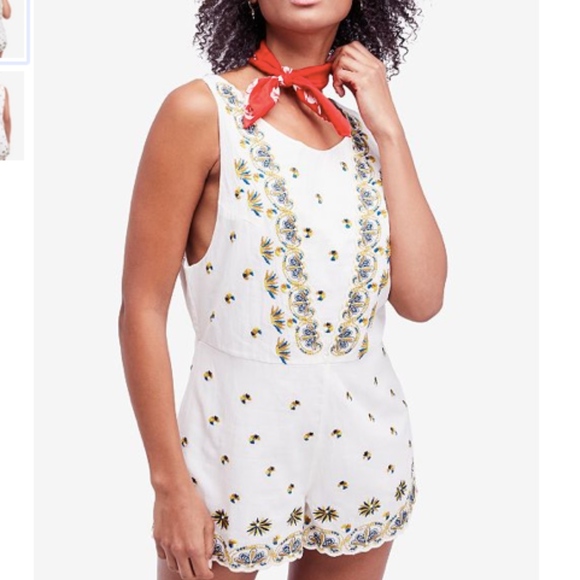 NWT Free People  Margarita Embroidered Romper 10 - Picture 2 of 3
